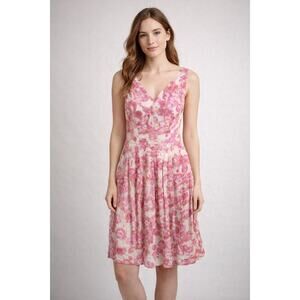 MiXT by Heidi Weisel Pink Floral Dress Women's Size 8 Cottagecore Wedding Guest